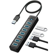 ORICO 7-Port USB 3.0 High Speed Hub with 5Gbps Extender and Multi Port Adapter for Laptop, 1.64ft Cable