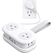 ORICO 7-in-1 Travel Power Strip, Cruise Ship Approved with 4 AC Outlets & 2 USB Ports 1 USB-C Charge, 4.1ft Extension Cord, Compact & Portable for Hotel, Office, Home White