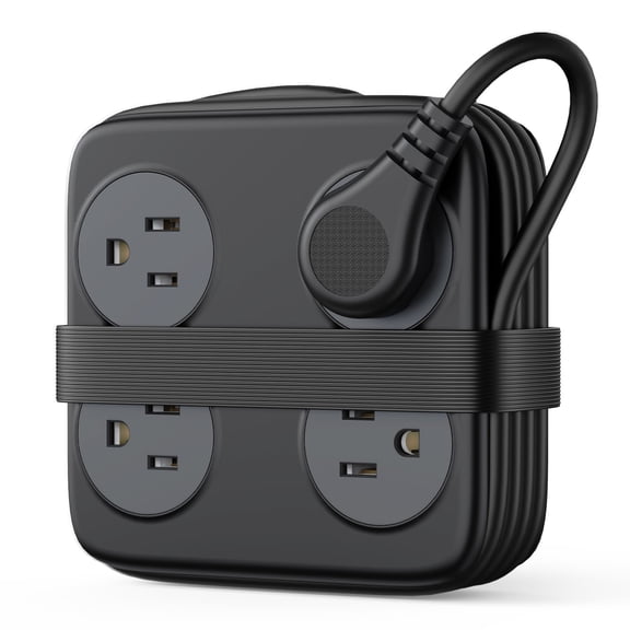 ORICO 8-Outlet Power Strip for Desktop – 5FT Braided Extension Cord with 4 USB Ports, Flat Plug Wall Tap Charging Station for Home Office Dorm, Space Saving Multi Plug Adapter with Surge Protector