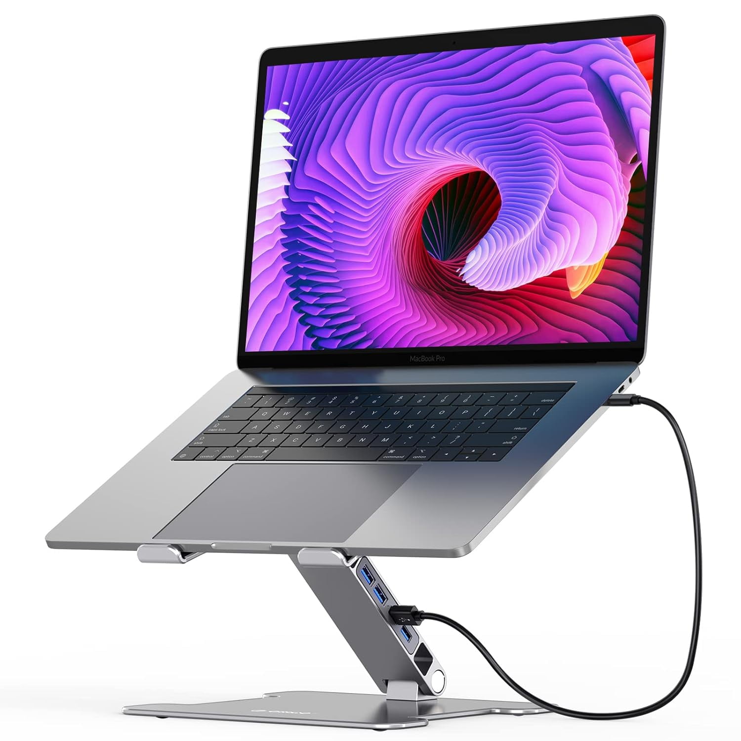 ORICO Adjustable Laptop Stand with 4 Port USB 30 Hub Aluminum Computer ...