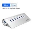 ORICO Aluminum 7 Port USB 3.0 HUB With 12V Power Adapter Multiple Port