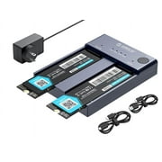 ORICO Dual Bay M.2 SSD Enclosure M.2 NVMe Cloner NVMe Enclosure Adapter 10Gbps USB C M-Key Aluminum External Hard Drive Enclosure Max to 8TB Tool Free No Drive