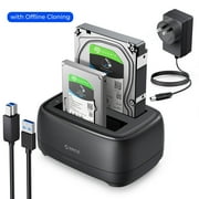 ORICO Dual Bay SATA SSD/HDD External Hard Drive Docking Station USB 3.0 5Gbps 3.5 HDD Enclosure Case with Offline Clone Hard Drive Enclosure 2*20TB,UASPNo Hard Drive