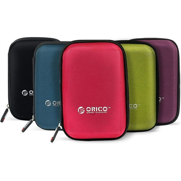 ORICO Hard Drive Case 2.5 inch External Drive Storage Carrying Bag Waterproof Shockproof with Inner Size 5.5x3.5x1.0inch for Organizing HDD and Electronic Accessories, Multi Colors (PHD-25)