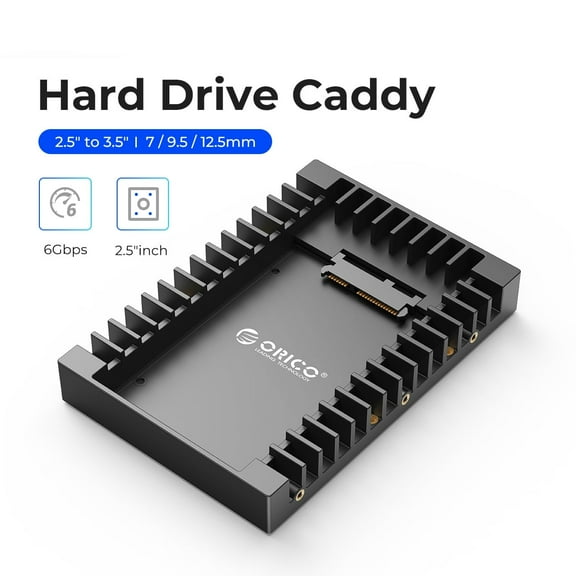 ORICO Internal 2.5 to 3.5 Hard Drive Adapter Bracket 2.5 inch SSD Solid State Drive Bracket with SATA III Interface for 7 / 9.5 / 12.5mm HDD / SSD
