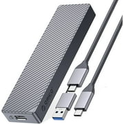 ORICO M.2 NVMe SSD Enclosure 10 Gbps USB3.2 Gen2 for NVMe M-Key/M+B Key SSD 2230/2242/2260/2280, Upgraded M2 SSD Enclosure Aluminum (Cooling Vest, UASP, Trim, Smart, 4TB)