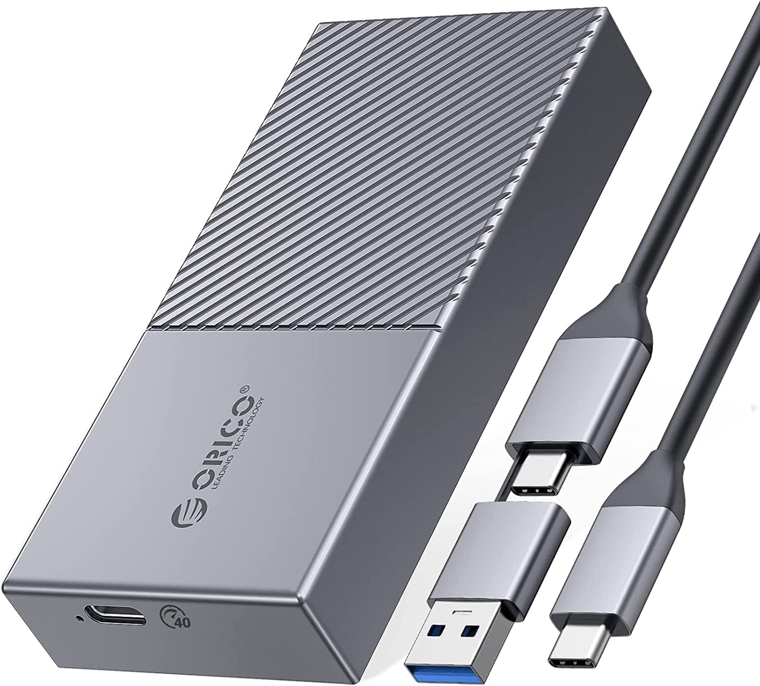 ORICO M.2 NVMe SSD Enclosure 40Gbps PCIe 3.0x4 USB-C Aluminum Adapter, NVMe 2280 M-Key External SSD Case, Thunderbolt 3/4 Compatible