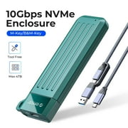ORICO M.2 NVMe SSD Enclosure 4TB 10Gbps NVMe Enclosure USB C Adapter External Hard Drive Enclosure for M-Key/B&M-Key（No Drive)