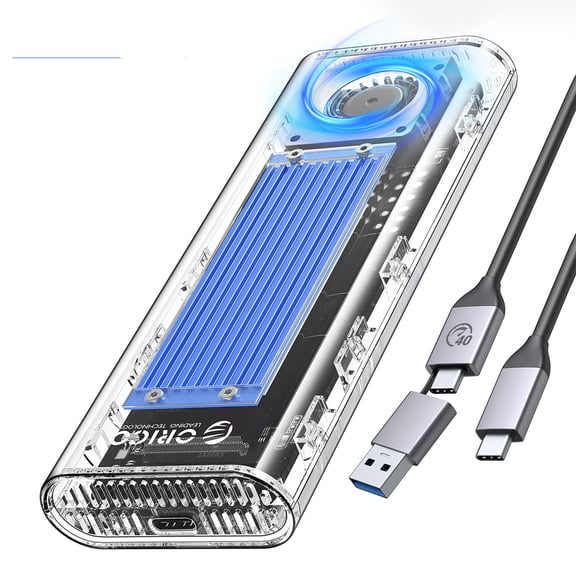 ORICO M.2 NVMe SSD Enclosure up to 4TB 40Gbps External NVMe M.2 Enclosure NVMe Enclosure with Fan, Compatible Thunderbolt 3/4 ,Support UASP Trim(No Drive)