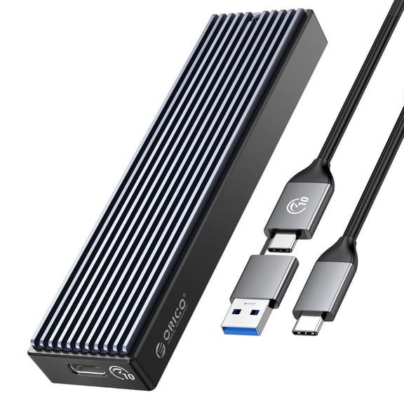 ORICO M.2 NVMe SSD Enclosure, USB 3.1 Gen 2 10Gbps PCIe External Adapter for 2230/2242/2260/2280 M.2 SSD up to 8TB, UASP Supported - M2PV