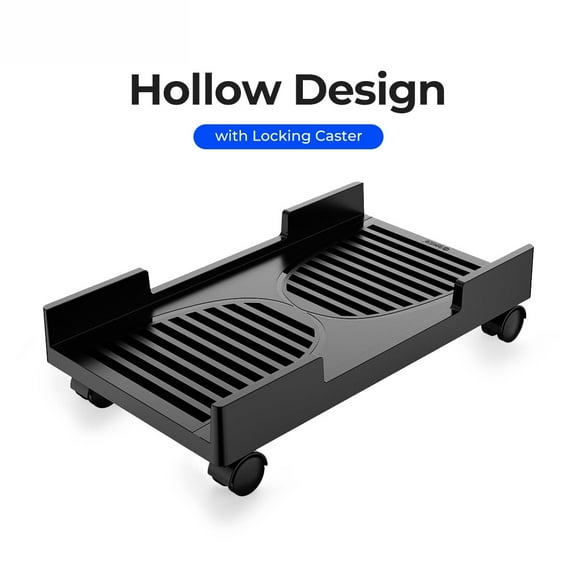 ORICO Mobile CPU Stand with Casters ABS Gaming PC Tower Stand for Under Desk Computer Stand Black Computer Tower Stand Under Desk Pc Stands-18.11*10.43*2.36 in