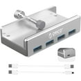 thumbnail image 1 of ORICO Powered USB Hub Type C to USB 3.0 Adapter with 4 USB 3.0 Ports Aluminum Clamp Design for Desktop, 1 of 6
