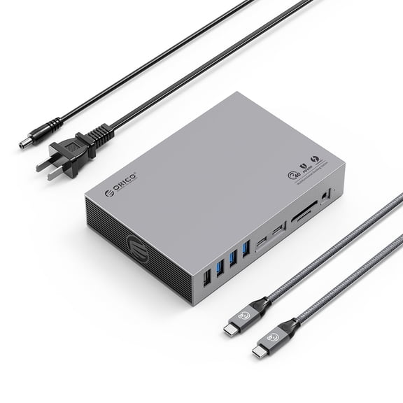 ORICO Laptop Dock Station 15 in 1 Triple Display USB C Docking Station USB Extender USB C Hub Adapter for MacBook & Window w/ DP1.4 8K@60Hz,with Thunderbolt 3 x2,RJ45,SD/TF Ports SD & Audio Ports etc