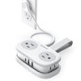 thumbnail image 1 of ORICO Travel Power Strip, 4 Outlets 3 USB Ports (1 USB C) with 4FT Wrap-Around Extension Cord, Compact Cruise Approved Power Strip No Surge Protector, Flat Plug for Hotel Dorm Essentials(White), 1 of 8