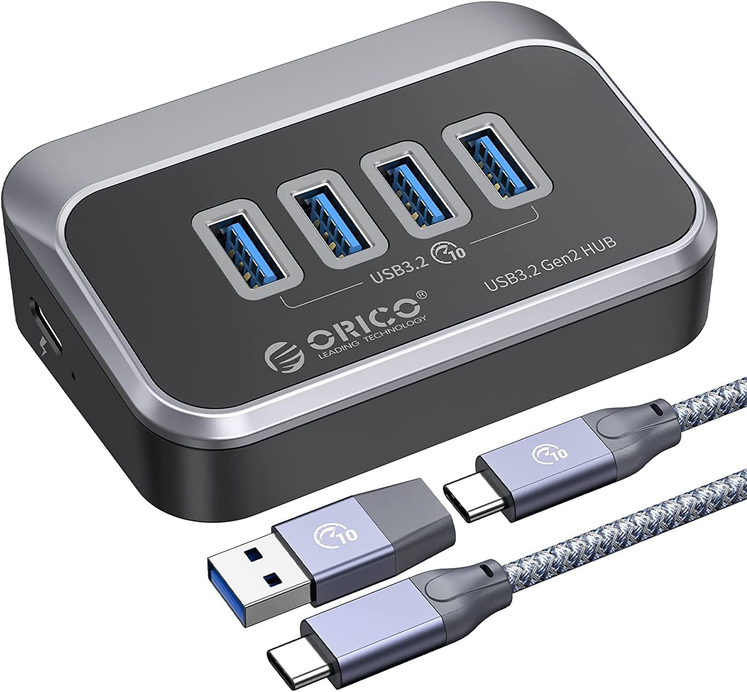 ORICO USB 3.2 Gen 2 Hub,10Gbps USB Hub with 4 USB A Ports, USB Adapter USB Extender USB Splitter with 1.64Ft USB Cable USB Multiport Adapter for MacBooks,Laptop, Camera,Keyborad, Mouse