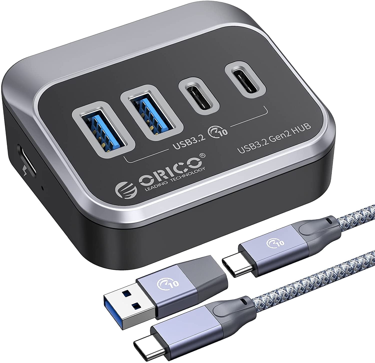 ORICO USB 3.2 Gen 2 USB Splitter,10Gbps USB Hub with 2 USB A Ports+2 Type C Ports, USB Adapter USB Extender USB Splitter with 1.64Ft USB Cable for Laptop, Camera,Keyborad, Mouse