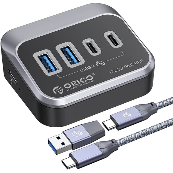 ORICO USB 3.2 Gen 2 USB Splitter,10Gbps USB Hub with 2 USB A Ports+2 Type C Ports, USB Adapter USB Extender USB Splitter with 1.64Ft USB Cable for Laptop, Camera,Keyborad, Mouse