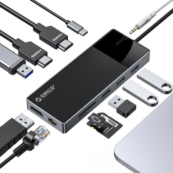 ORICO USB C HUB Type C to HDMI Adapter 4K30Hz VGA RJ45 USB3.0 PD 100W Splitter
