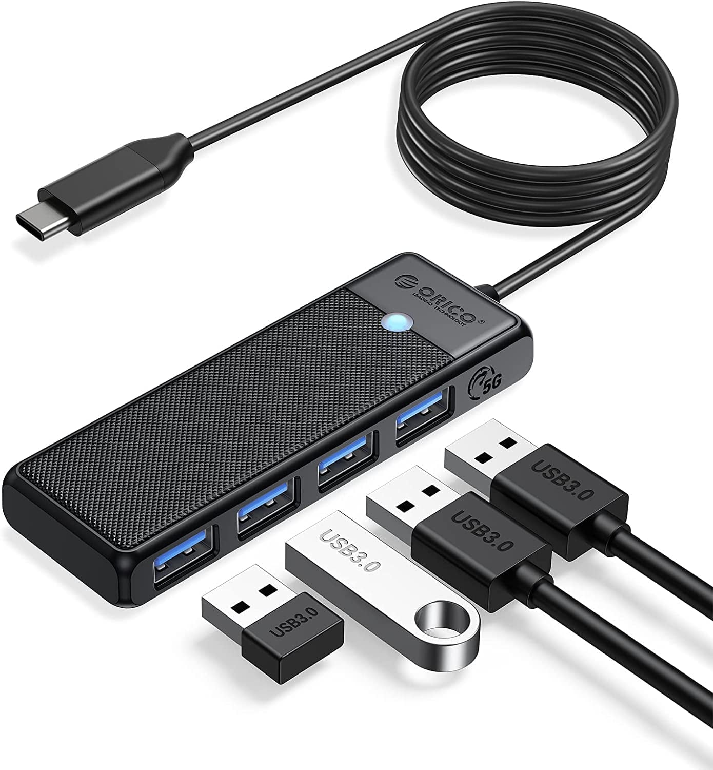 Hub USB C 4 In 1 - 1 Porta USB 3.0 E 3 Porte USB 2.0 Per Laptop, Mac, Dispositivi Type C - Foto 4