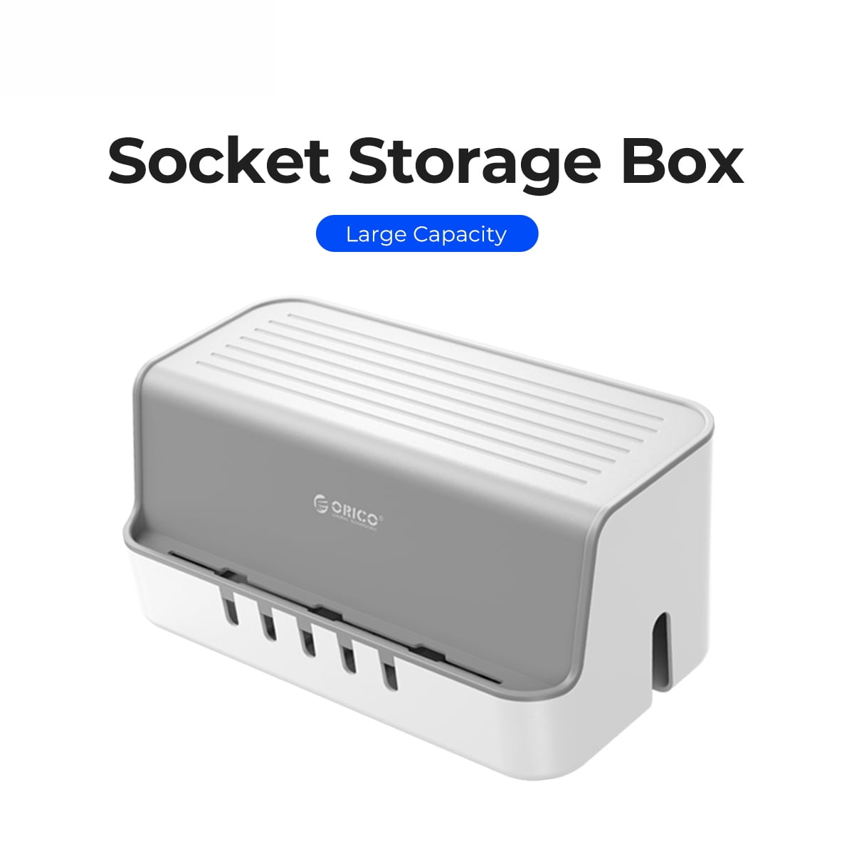 ORICO White Cable Management Box Large Cable Storage Box Desk Cord