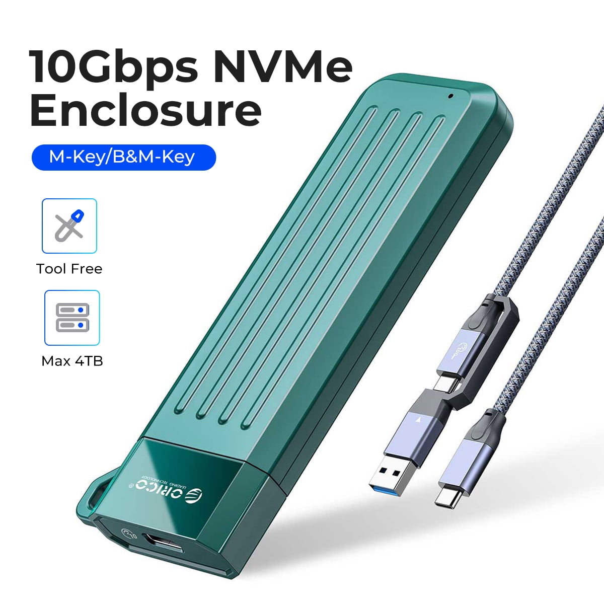 Rugged USB-C M.2 NVMe PCIe SSD Enclosure - External Drive Enclosures, Hard  Drive Accessories