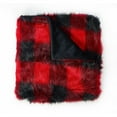 thumbnail image 1 of ORIENT HOME COLLECTION De Moocci Buffalo Plaid Fuzzy Sweater-knit Faux Fur Throw Blanket Red/Black Farmhouse, Country, Mid-Century Modern, 1 of 5
