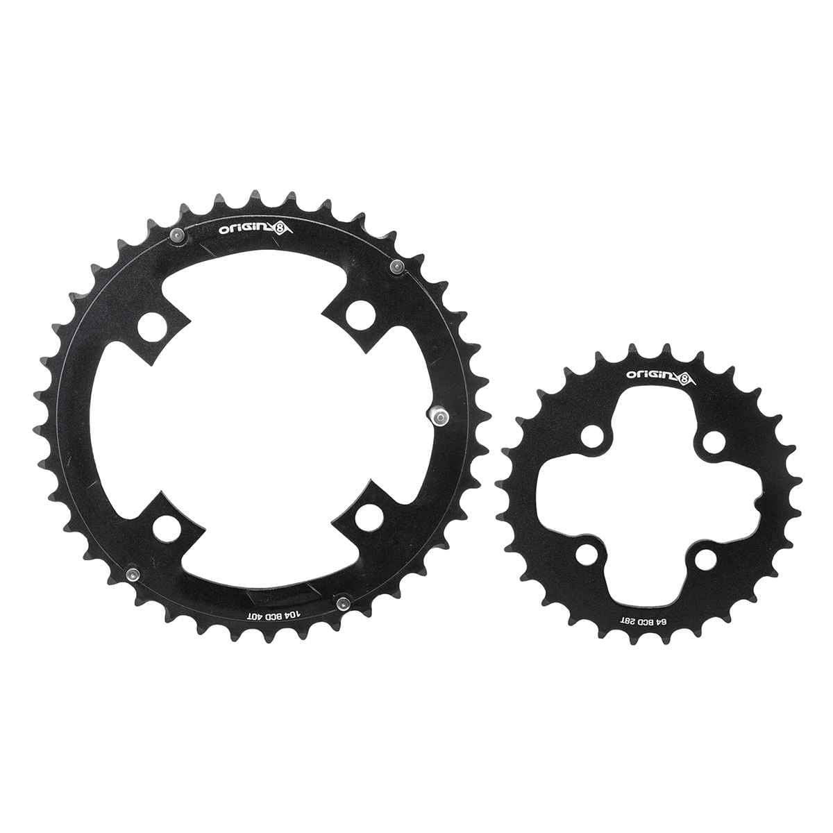 Lot De Plateaux Origin8 Thruster Noir - 28/40dts - 64/104 BCD - Montage VTT