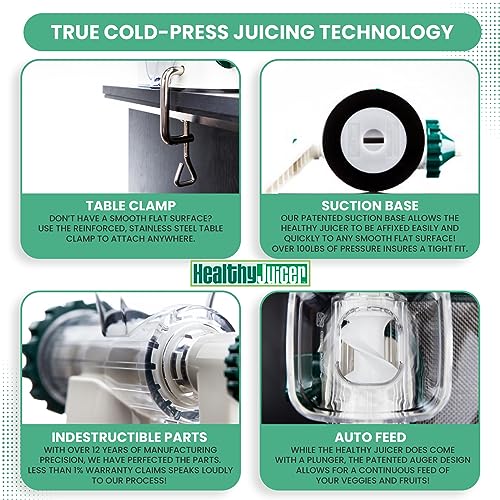 ORIGINAL Healthy Juicer Wheatgrass & Leafy Green Manual Juicer Easy