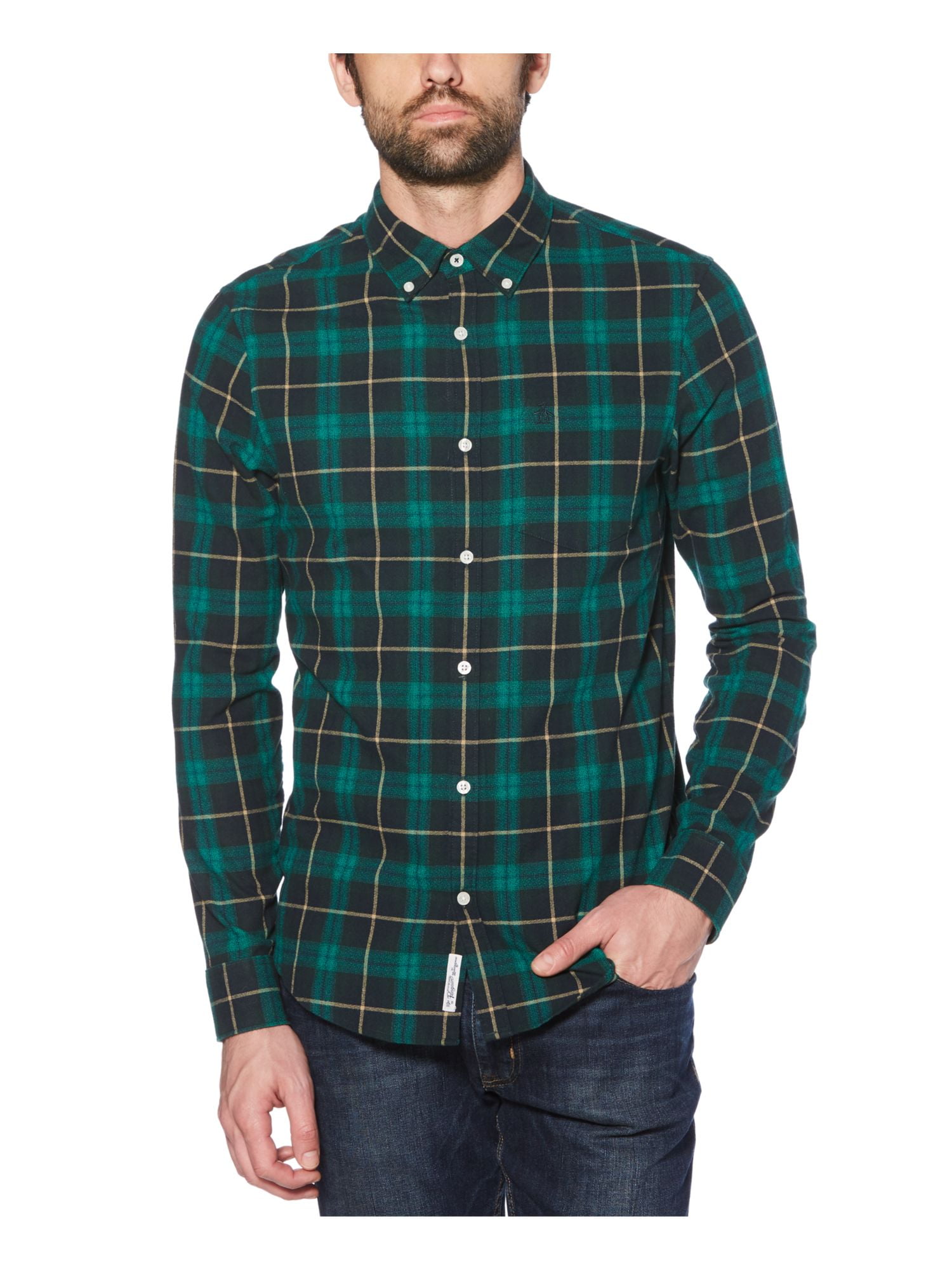 Original Penguin Men's Green Plaid Casual Shirt Zambia Ubuy