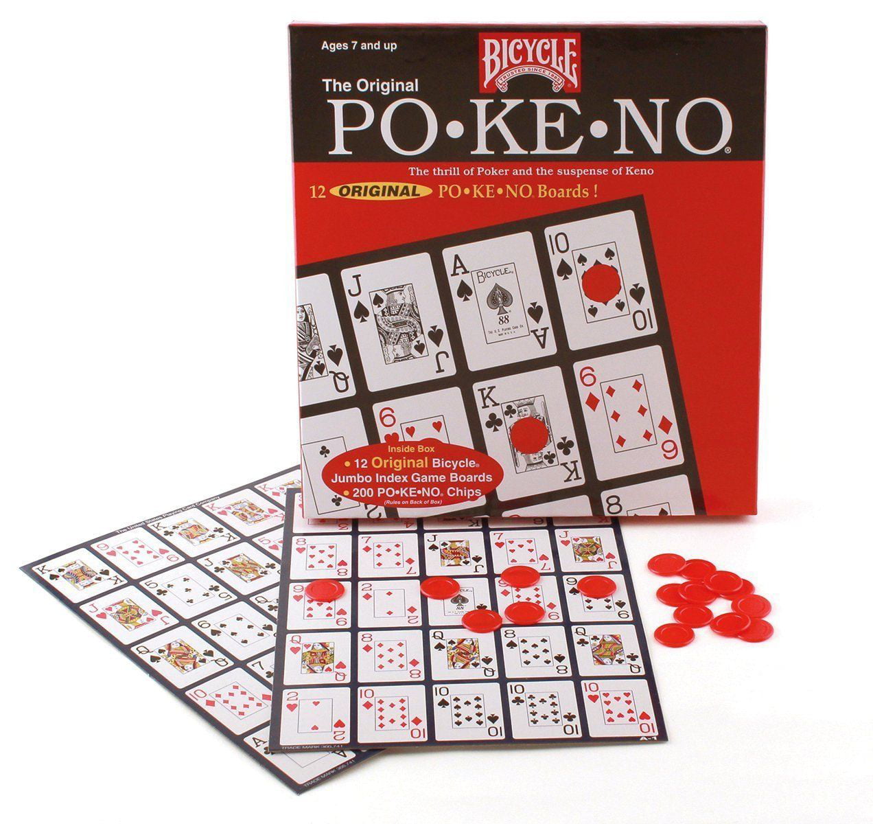 ORIGINAL POKENO GAME BY BICYCLE 12 UNIQUE BOARDS FOR UP TO 12 PLAYERS 