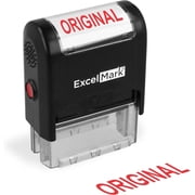 ExcelMark Original Stamp Self-Inking Rubber Stamp - Red Ink for Office Use, Ideal for Efficient Document Management with Original Stamps, Perfect for Professional Settings