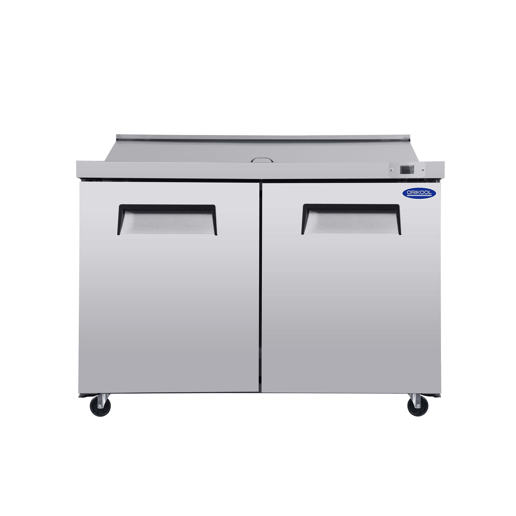 ORIKOOL 48" Commercial Refrigerator Salad Sandwich Prep Table Refrigerators 2 Door 13.8 Cu.ft Stainless Steel Refrigerated Mega Top