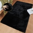 thumbnail image 1 of ORINOVA Black Faux Rabbit Fur Machine Washable Area Rugs For Bedroom Small Furry Rugs For Living Room 2x3 Boho Nursery Rug, 1 of 9