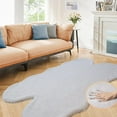 thumbnail image 1 of ORINOVA Grey Faux Rabbit Washable Furry Fur Area Rugs For Living Room Bedroom Gray Fluffy Sheepskin Rug Nursery Decor 4x6 Area Rug, 1 of 9
