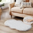 thumbnail image 1 of ORINOVA Grey Shag Runner Fuzzy Rug For Bedroom Faux Rabbit Washable Fluffy Fur Nursery Rugs For Living Room Cute Room 2x4 Rug, 1 of 9