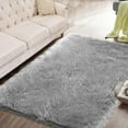 thumbnail image 1 of ORINOVA Light Grey Furry Washable Sheepskin Fur Area Rugs For Living Room Faux Fluffy Fur Rug For Bedroom Nursery Rug 4x6 Rectangle Rug, 1 of 8