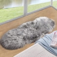 thumbnail image 1 of ORINOVA Silver Grey Furry Washable Area Rugs For Living Room Faux Sheepskin Shaggy Fur Nursery Rug For Bedroom Cute Room 2x4 Rug, 1 of 7