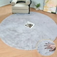 thumbnail image 1 of ORINOVA Washable Furry 5ft Round Area Rugs For Living Room Bedroom Light Grey Circle Faux Rabbit Shaggy Fur Rug Teen Room D?cor, 1 of 9