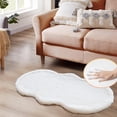 thumbnail image 1 of ORINOVA White Faux Rabbit Fluffy Fur Rugs For Bedroom Machine Washable Furry Area Rugs For Living Room Smal 2x4 Shag Runner Rug Nursery Rug, 1 of 8