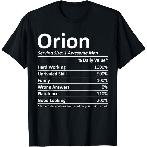 ORION Nutrition Funny Birthday Personalized Name Gift Idea T-ShirtMen and women, Black T-shirt, size: Extra large