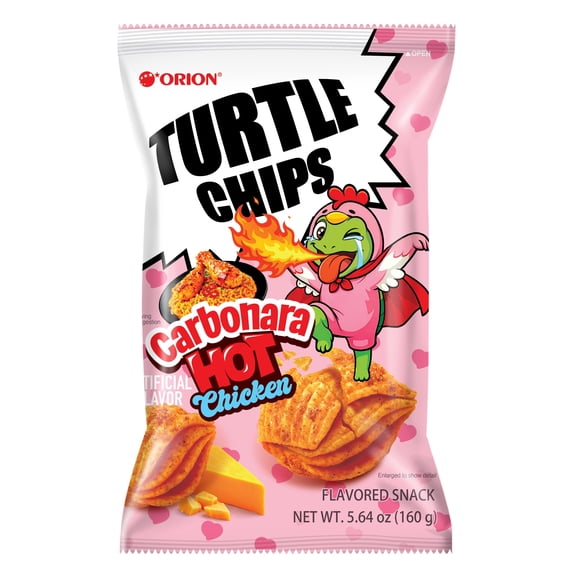 Orion Turtle Chips Carbonara Hot Chicken, 5.64 oz Bag