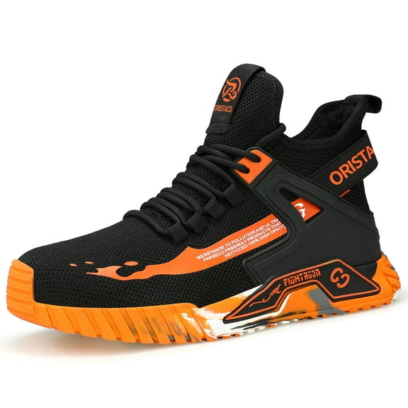 ORISTACO Steel Toe Work Safety Sneakers 0296 Orange 50