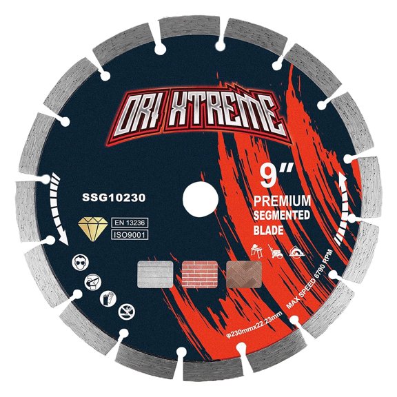 ORIXTREME 9 Inch Diamond Blade, Segmented General Purpose Blade Dry/Wet Cutting Concrete, Masonry, Brick, Block,7/8"-5/8” Arbor