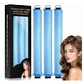 thumbnail image 1 of ORK Overnight Heatless Hair Curler to Sleep in, Satin Velvet Overnight Curls Flexi Blowout Jumbo Rods, No Heat Sleeping Curling for Hair Styling Tools - 3pcs Blue, 1 of 11