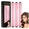 thumbnail image 1 of ORK Overnight Heatless Hair Curler to Sleep in, Satin Velvet Overnight Curls Flexi Blowout Jumbo Rods, No Heat Sleeping Curling for Hair Styling Tools - 3pcs Pink, 1 of 11