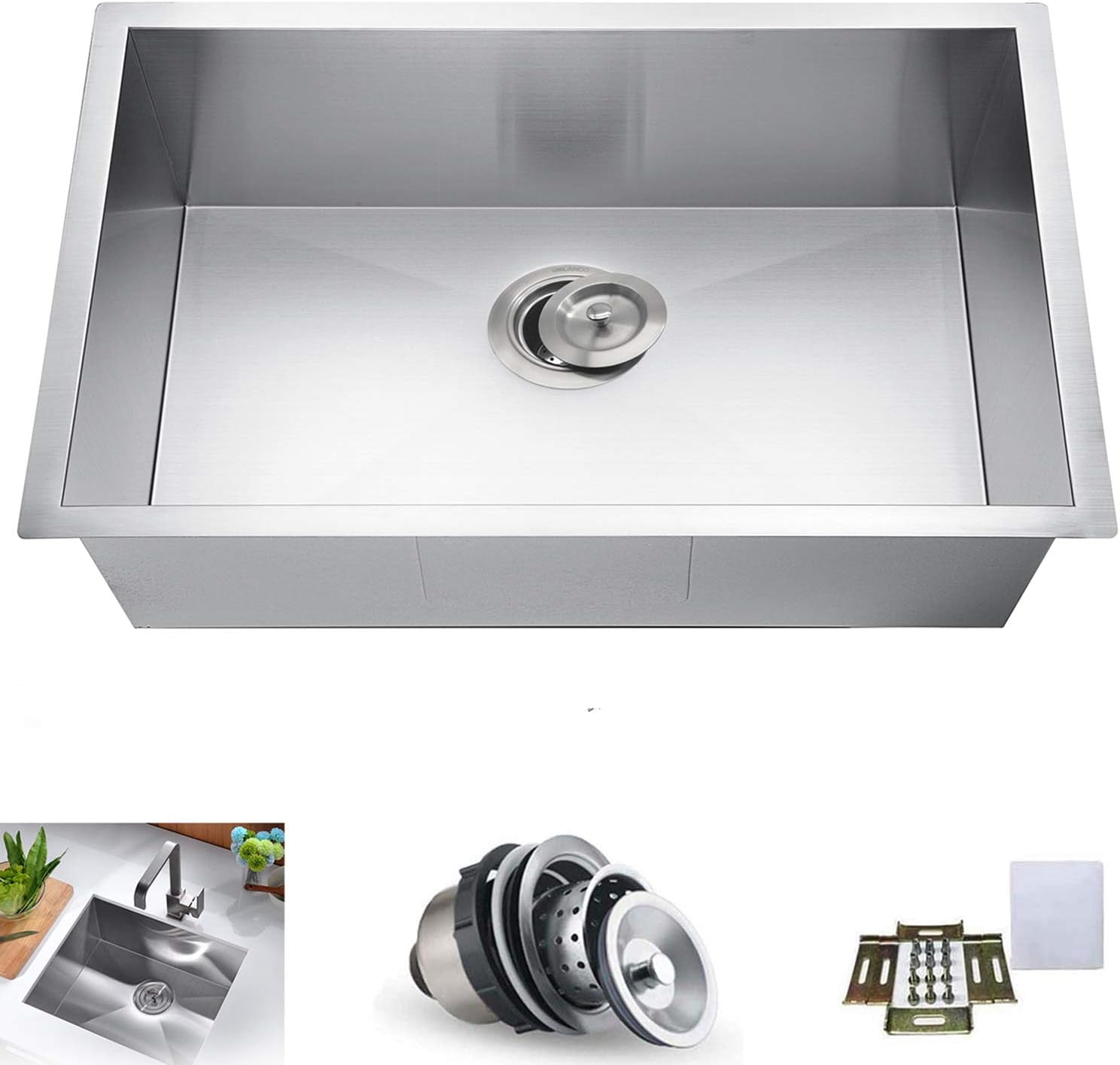 ORLANDO 30-inch Undermount Single Bowl Kitchen Sink Stainless Steel ...