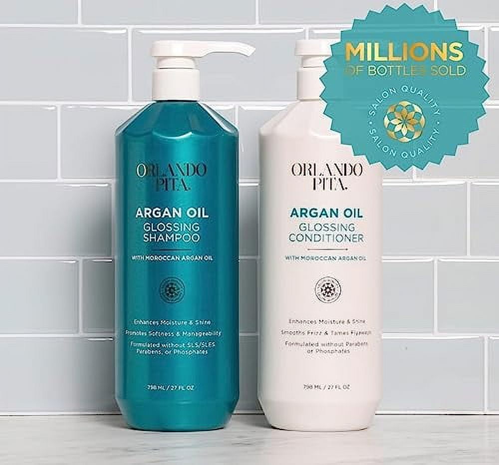 Orlando Pita Argan Rejuvenating Hair Treatment Oil ORLANDO PITA Argan Oil Shampoo and Conditioner Set, 27 Fl Oz Value Pack