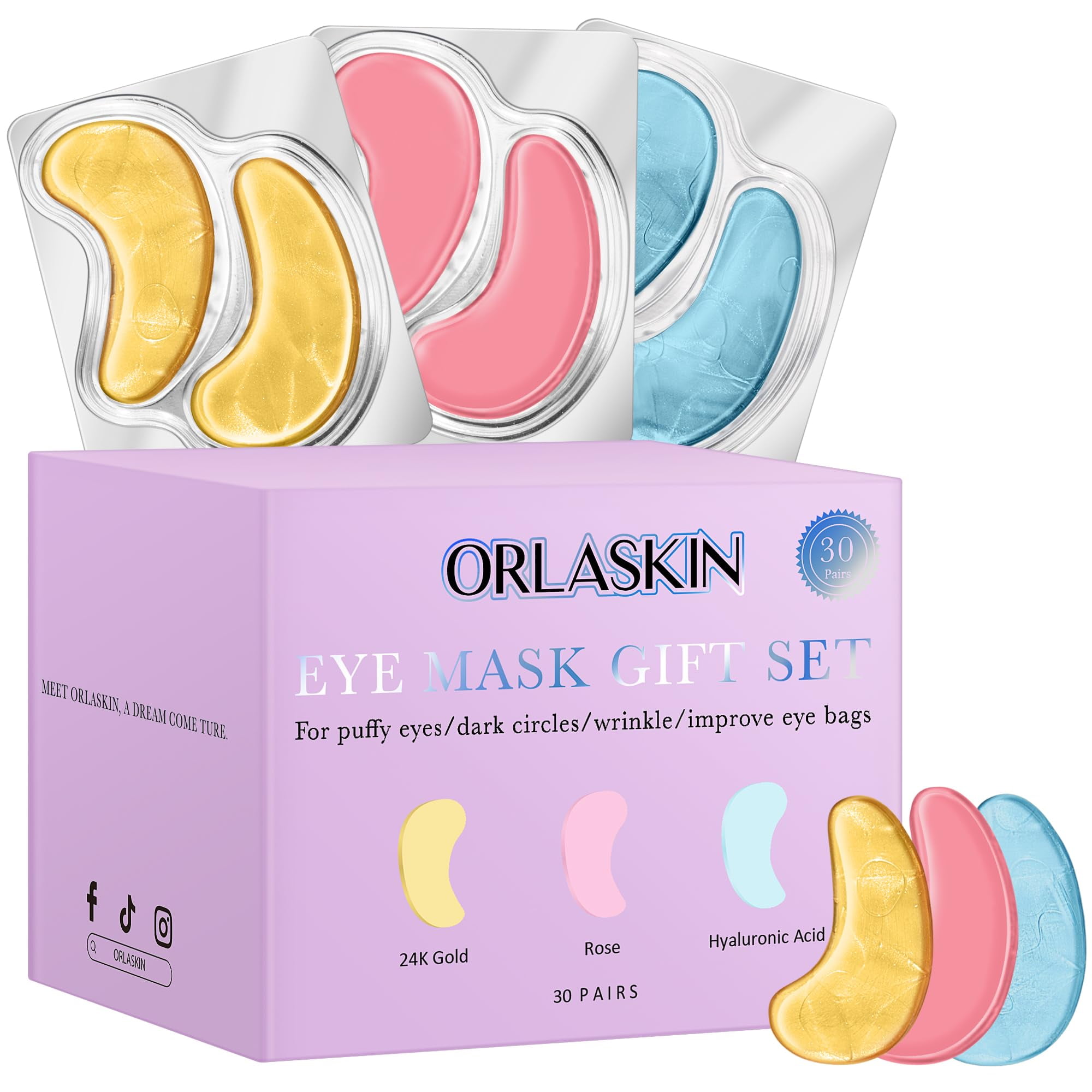 ORLASKIN Under Eye Patches STF9 for Puffy Eyes and Dark Circles,24k