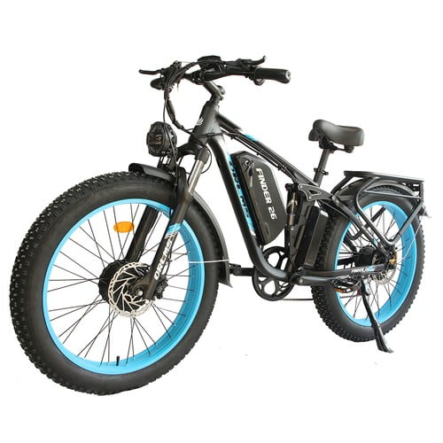 ORLMS 60V 25Ah Electric Bike for Adult, 3000W Peak Dual Motors, 26" x 4.0" Fat Tire City Commuter E-Bike with Hydraulic Brakes, 35MPH, 7-Speed, UL2849 Certified(Blue)