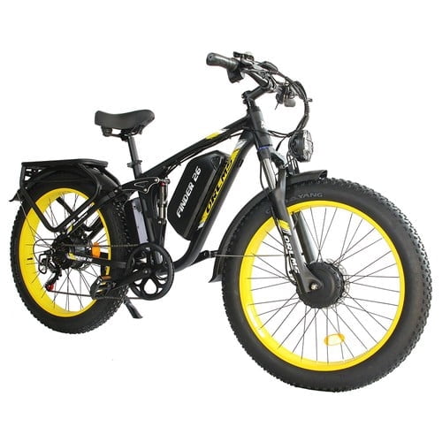 ORLMS 60V 25Ah Electric Bike for Adult, 3000W Peak Dual Motors, 26" x 4.0" Fat Tire City Commuter E-Bike with Hydraulic Brakes, 35MPH, 7-Speed, UL2849 Certified(Yellow)